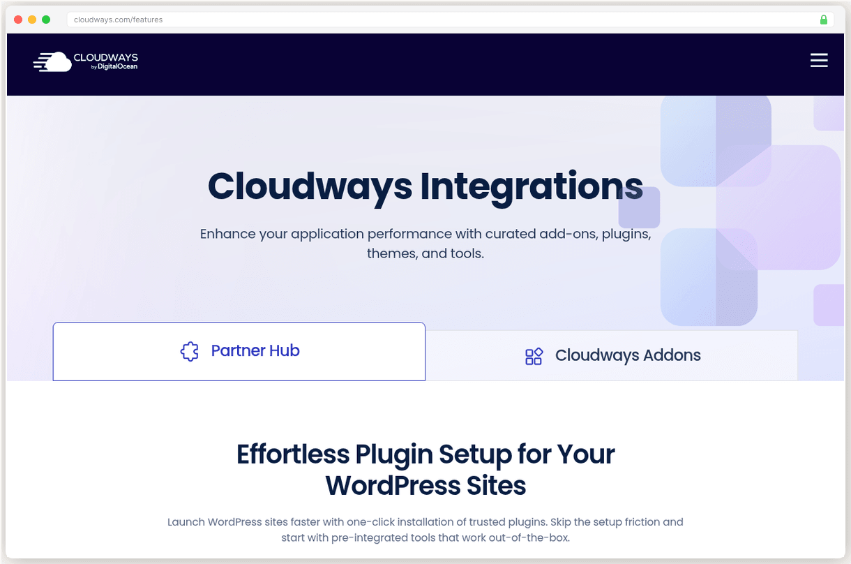 Cloudways server selection showing DigitalOcean, AWS, and Google Cloud options with global data centers
